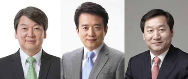 (왼쪽부터) 안철수 전 대표, 남경필 경기지사, 유정복 인천시장