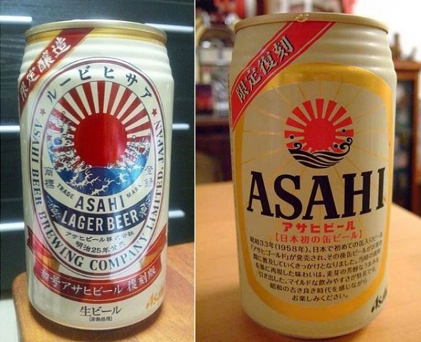 일본에서 판매하는 캔에 전범기를 디자인으로 사용해 논란이 일었던 아사히 맥주. (사진=온라인 커뮤니티)