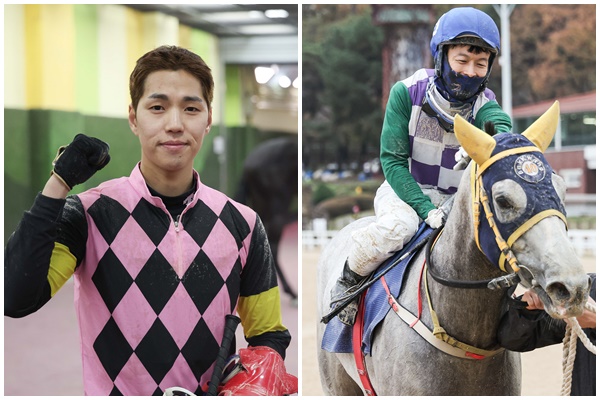 200승 달성한 이현종 기수(사진 왼쪽), 500승 달성한 유승완 기수 © 한국마사회